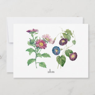 September Birthday Vintage Flower Flat Note Card