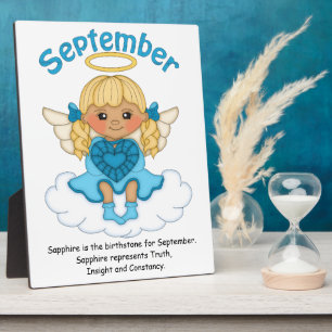 September Birthstone Angel Blonde Plaque