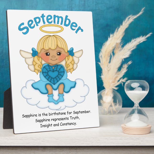 September Birthstone Angel Blonde Plaque (Side)