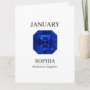 September Birthstone Birthday Name Sapphire Card