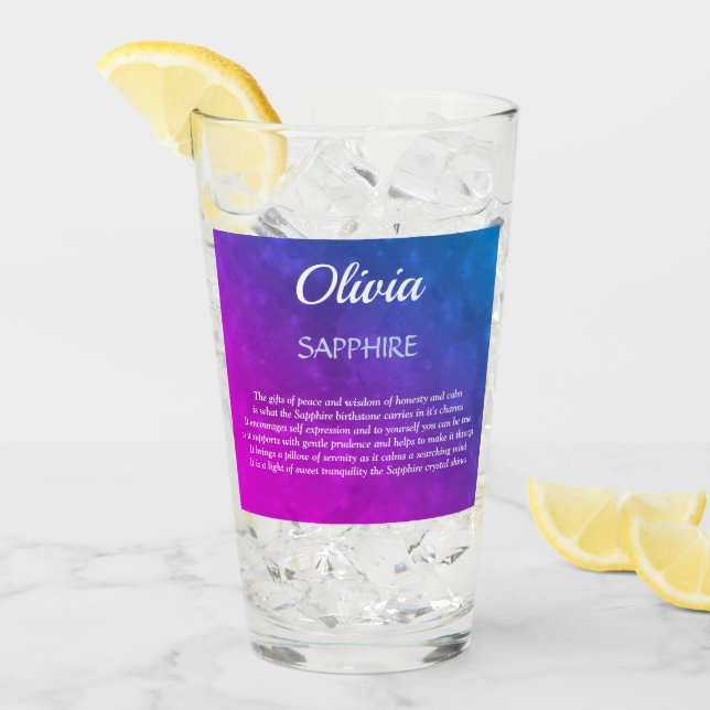 September Birthstone Sapphire design  Glass (Front Ice)