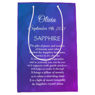September Birthstone Sapphire design Medium Gift Bag