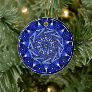 September Birthstone Sapphire Mandala Ornament