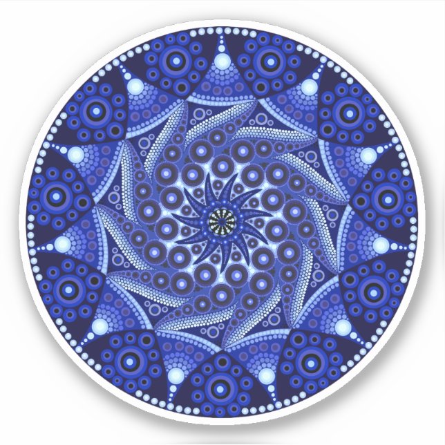 September Birthstone Sapphire Mandala Sticker (Front)