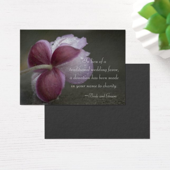 September Charm Wedding Charity Favour Card (Desk)