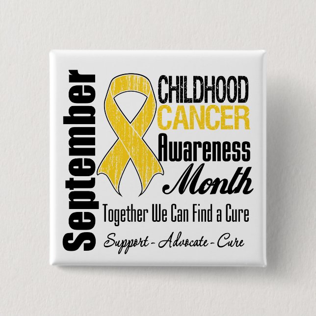 September Childhood Cancer Awareness Month 2 Inch Square Button (Front)