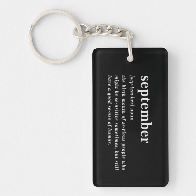 September Definition Birthday Keychain (Front)
