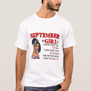September Girl Birthday American Black Women Virgo T-Shirt