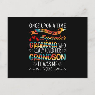September Grandma Who Really Loved Her Grandsons Postcard