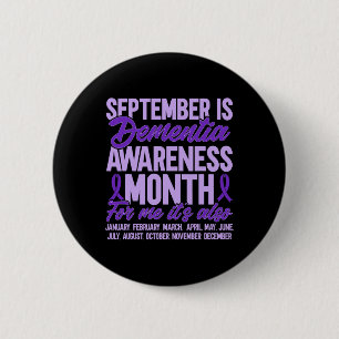 September Is Dementia Awareness Month Heimerheimer 2 Inch Round Button