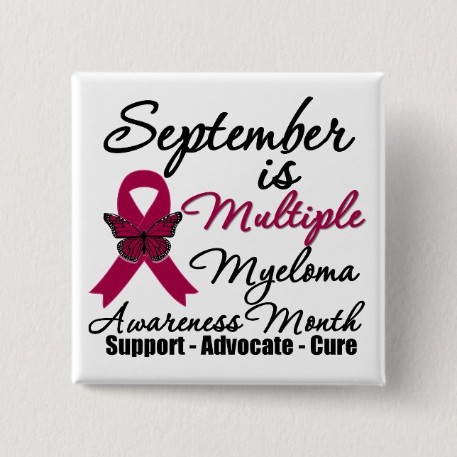 September is Multiple Myeloma Awareness Month v2 2 Inch Square Button (Front)
