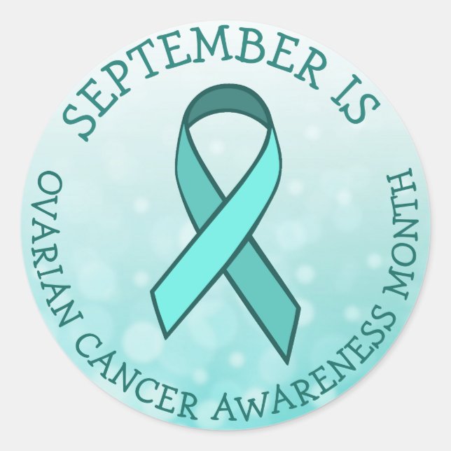 September is Ovarian Cancer Awareness Month Classic Round Sticker (Front)
