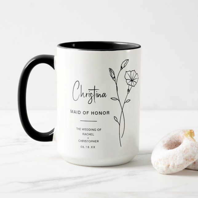 September Maid of Honour | Morning Glory Flower Mug (With Donut)