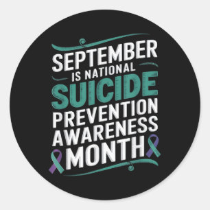 September National Suicide Prevention Awareness Mo Classic Round Sticker