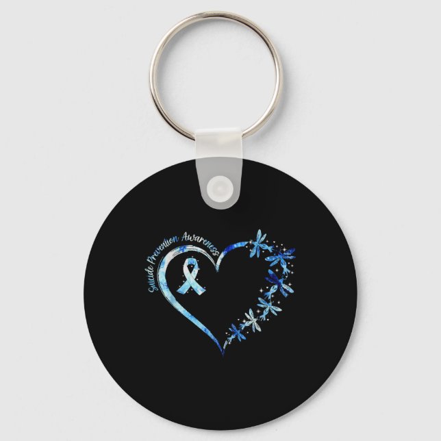 September Suicide Prevention Awareness Dragonfly H Keychain (Front)