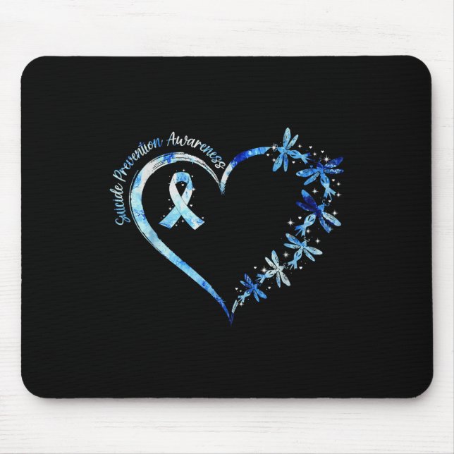 September Suicide Prevention Awareness Dragonfly H Mouse Pad (Front)