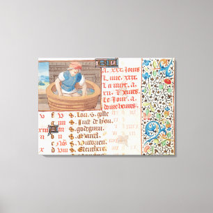 September: Trampling Grapes Canvas Print