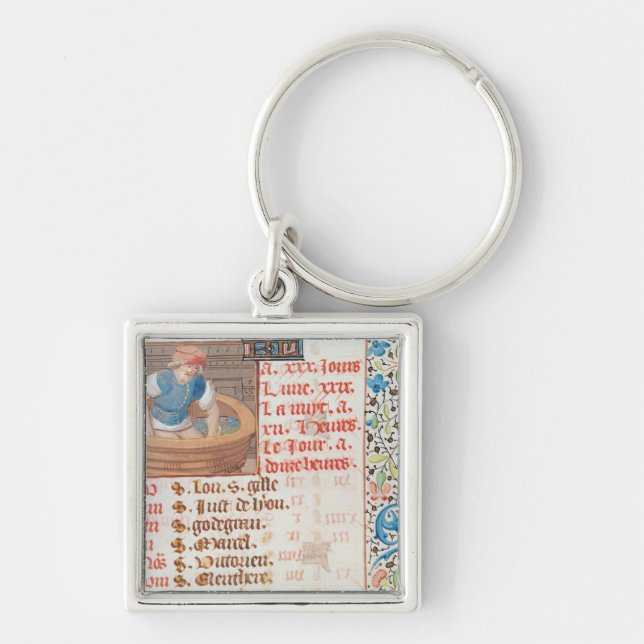 September: Trampling Grapes Keychain (Front)