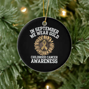September We Wear Gold Childhood Cancer Awareness Ceramic Ornament