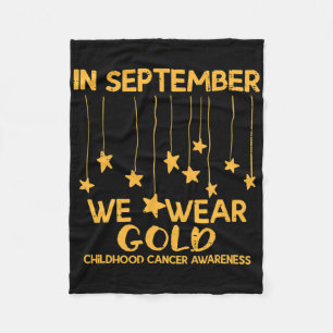 September We Wear Gold Childhood Cancer Awareness Fleece Blanket