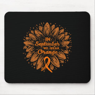 September We Wear Orange Ribbon Leukaemia Awarenes Mouse Pad