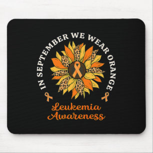 September We Wear Orange Sunflower Leukaemia Aware Mouse Pad