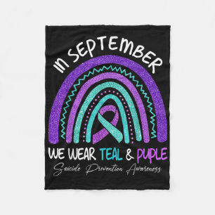 September We Wear Teal & Purple Suicide Preven Fleece Blanket