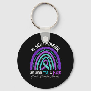 September We Wear Teal & Purple Suicide Preven Keychain