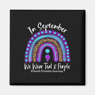 September We Wear Teal & Purple Suicide Preven Magnet