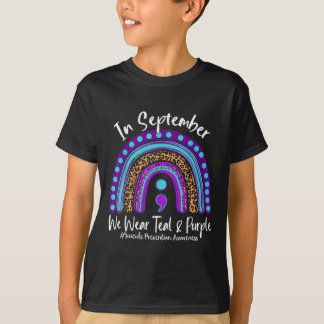 September We Wear Teal & Purple Suicide Preven T-Shirt