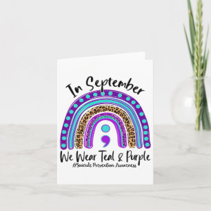September We Wear Teal And Purple Suicide Preventi Card