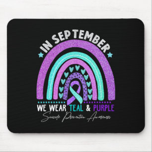 September We Wear Teal And Purple Suicide Preventi Mouse Pad
