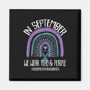 September We Wear Teal Purple Suicide Prevention A Magnet