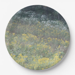 September Wild Flowers Painting a Meadow on a Paper Plate