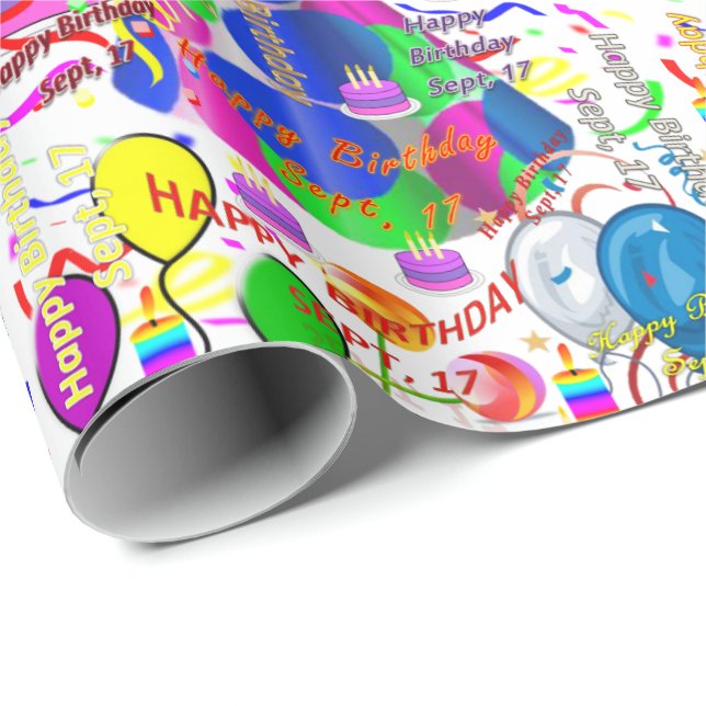 Septembre, 17 Anniversaire Cadeau Papier (Coin rond)
