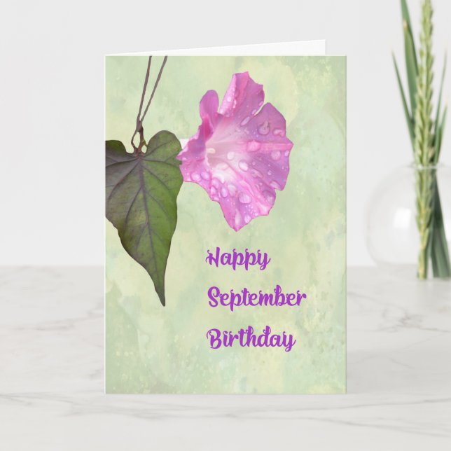 Septembre Carte d'anniversaire avec la gloire du m (Devant)