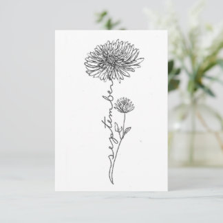 Septembre Carte d'anniversaire de la fleur de nais