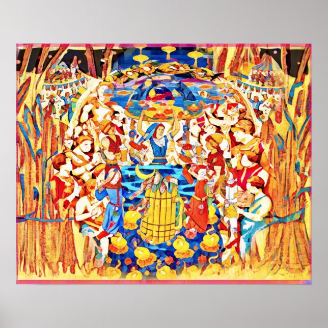 Septembre Naïf Art populaire Automne Poster de la  (Devant)