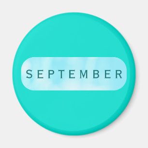 Septembre Turquoise Round Magnet par Janz