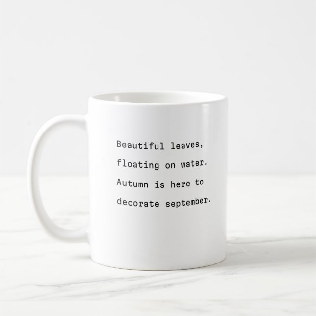 Septembre typographie de tasse de café feuilles po (Gauche)