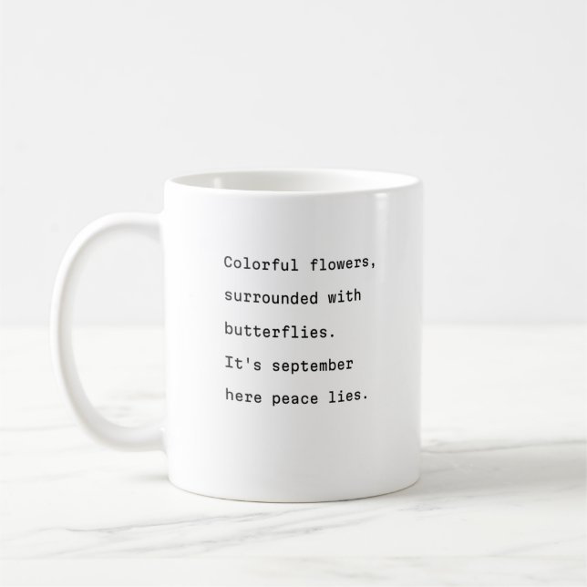 Septembre typographie de tasse de café papillons p (Gauche)