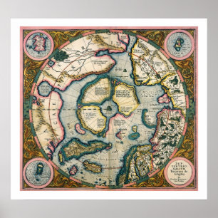 Septentrionalium terrarum descriptio, map of the A Poster