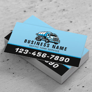 Septic Tank Pumping Service Plain Blue Business Card