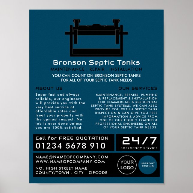Septic Tank, Septic Company, Septic Engineer Poster (Front)