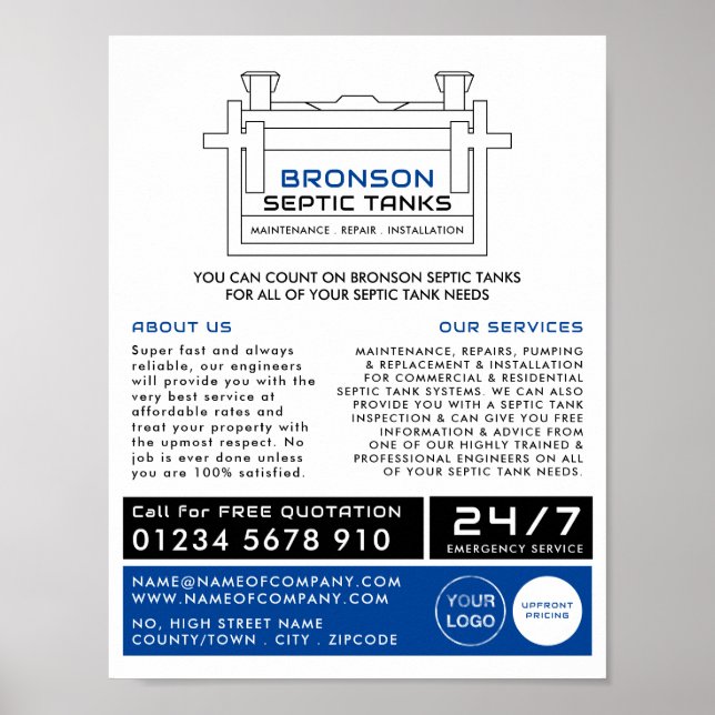 Septic Tank, Septic Company, Septic Engineer Poster (Front)