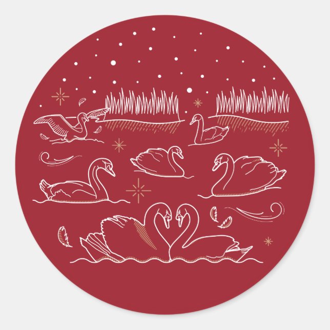 SEPTIÈME JOUR DE NOËL / Autocollants de Noël (Devant)