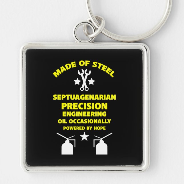Septuagenarian Birthday Keychain (Front)