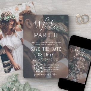 Sequel Wedding 2 Photos & QR Overlay We Do Part II Save The Date