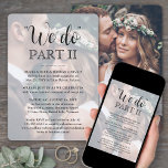 Sequel Wedding Simple Script 2 Photo We Do Part II Invitation<br><div class="desc">Invite family and friends to witness you say "I do" again with an elegant modern 2 photo text overlay sequel wedding invitation. All wording is simple to personalize including quote that reads "we do part II." Customize it for any type of marriage celebration, such as a vow renewal ceremony, 1st...</div>