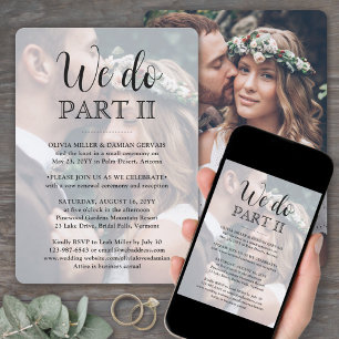 Sequel Wedding Simple Script 2 Photo We Do Part II Invitation